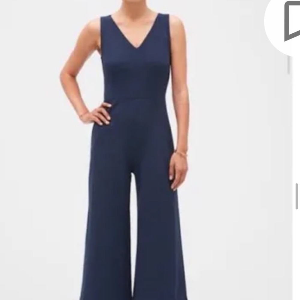 Banana republic black sleeveless wide leg jumpsuit